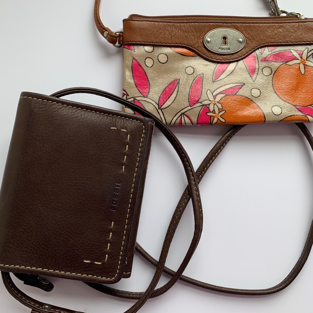 Set of Fossil wallet and coin purse